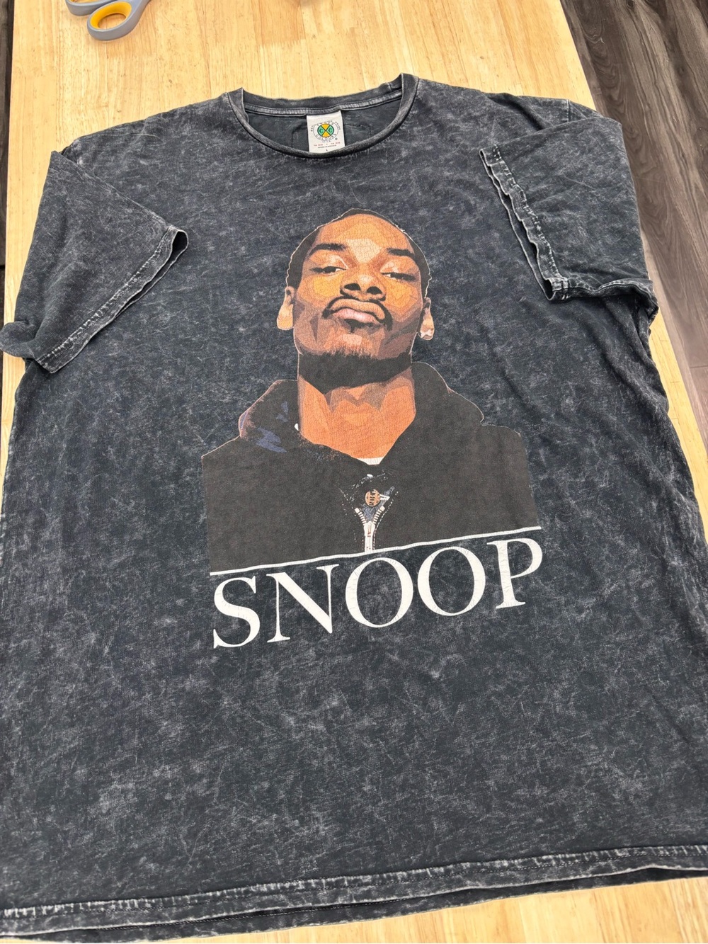 Vintage Cross Colours Snoop Dogg Black & Gray Graphic Tee L Hip Hop Rap LG